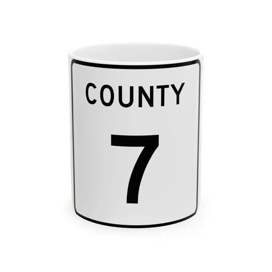 County 7 square (Minnesota) (Road Sign) White Coffee Mug 11oz - Go Mug Yourself