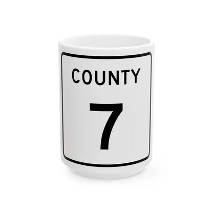 County 7 square (Minnesota) (Road Sign) White Coffee Mug 15oz - Go Mug Yourself