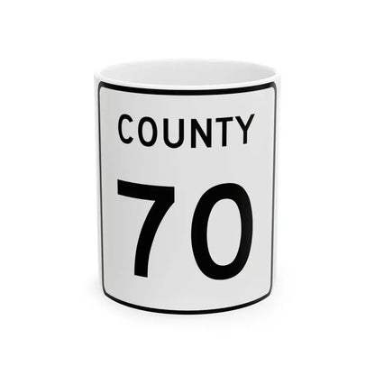 County 70 square (Minnesota) (Road Sign) White Coffee Mug 11oz - Go Mug Yourself