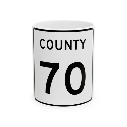 County 70 square (Minnesota) (Road Sign) White Coffee Mug 11oz - Go Mug Yourself