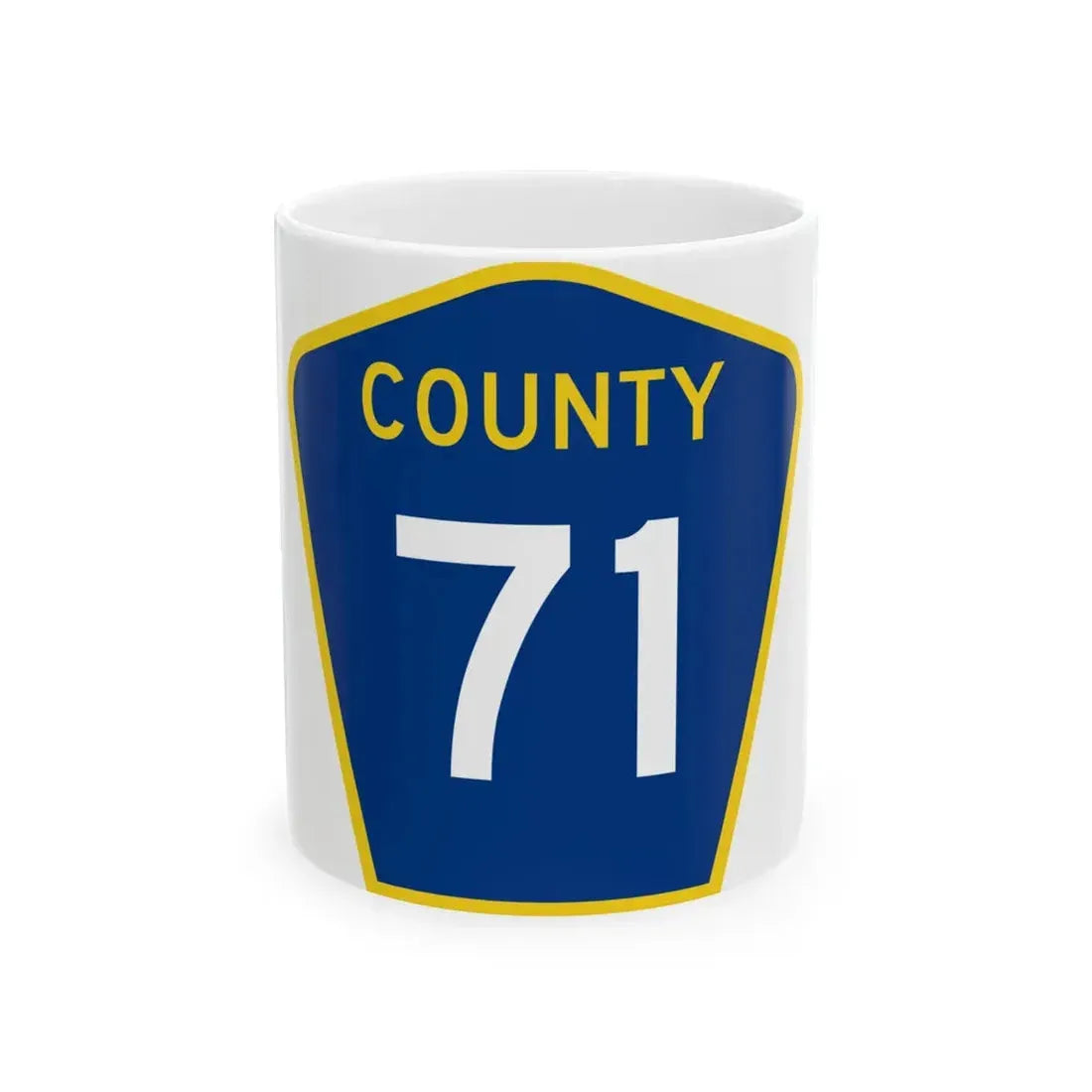 County 71 MN (Minnesota) (Road Sign) White Coffee Mug 11oz - Go Mug Yourself