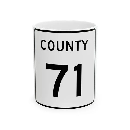County 71 square (Minnesota) (Road Sign) White Coffee Mug 11oz - Go Mug Yourself