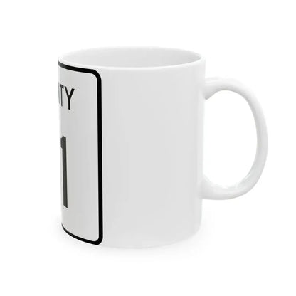 County 71 square (Minnesota) (Road Sign) White Coffee Mug - Go Mug Yourself
