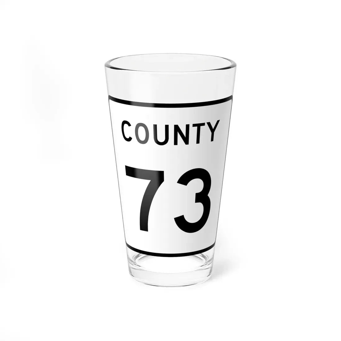 County 73 square (Minnesota) (Road Sign) Pint Glass 16oz 16oz - Go Mug Yourself