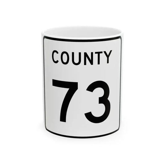 County 73 square (Minnesota) (Road Sign) White Coffee Mug 11oz - Go Mug Yourself