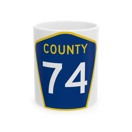 County 74 MN (Minnesota) (Road Sign) White Coffee Mug 11oz - Go Mug Yourself