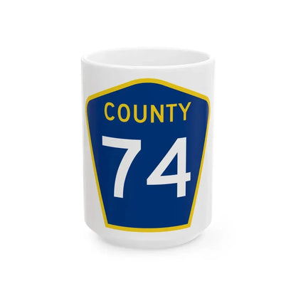 County 74 MN (Minnesota) (Road Sign) White Coffee Mug 15oz - Go Mug Yourself