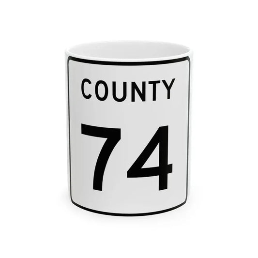 County 74 square (Minnesota) (Road Sign) White Coffee Mug 11oz - Go Mug Yourself