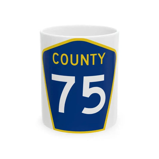 County 75 MN (Minnesota) (Road Sign) White Coffee Mug 11oz - Go Mug Yourself