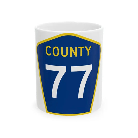 County 77 MN (Minnesota) (Road Sign) White Coffee Mug 11oz - Go Mug Yourself