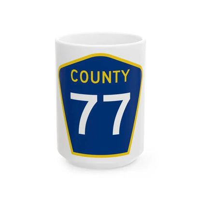 County 77 MN (Minnesota) (Road Sign) White Coffee Mug 15oz - Go Mug Yourself