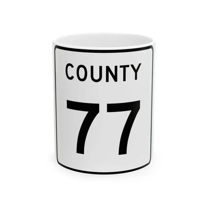 County 77 square (Minnesota) (Road Sign) White Coffee Mug 11oz - Go Mug Yourself