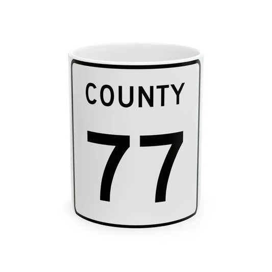County 77 square (Minnesota) (Road Sign) White Coffee Mug 11oz - Go Mug Yourself