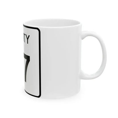 County 77 square (Minnesota) (Road Sign) White Coffee Mug - Go Mug Yourself