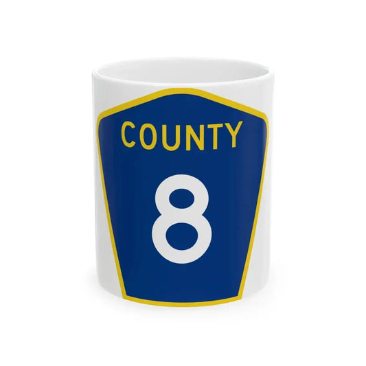 County 8 MN (Minnesota) (Road Sign) White Coffee Mug 11oz - Go Mug Yourself