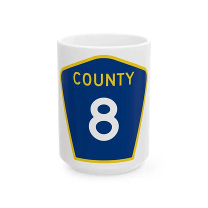County 8 MN (Minnesota) (Road Sign) White Coffee Mug 15oz - Go Mug Yourself