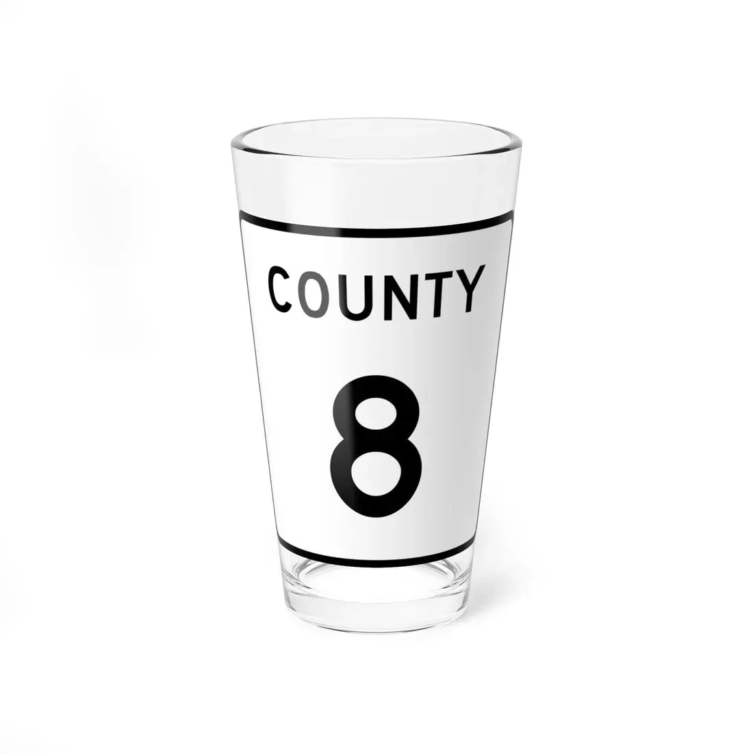 County 8 square (Minnesota) (Road Sign) Pint Glass 16oz 16oz - Go Mug Yourself