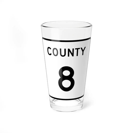 County 8 square (Minnesota) (Road Sign) Pint Glass 16oz 16oz - Go Mug Yourself