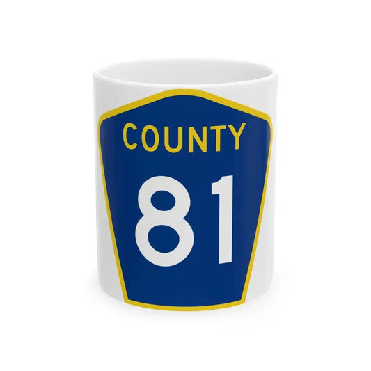 County 81 MN (Minnesota) (Road Sign) White Coffee Mug 11oz - Go Mug Yourself