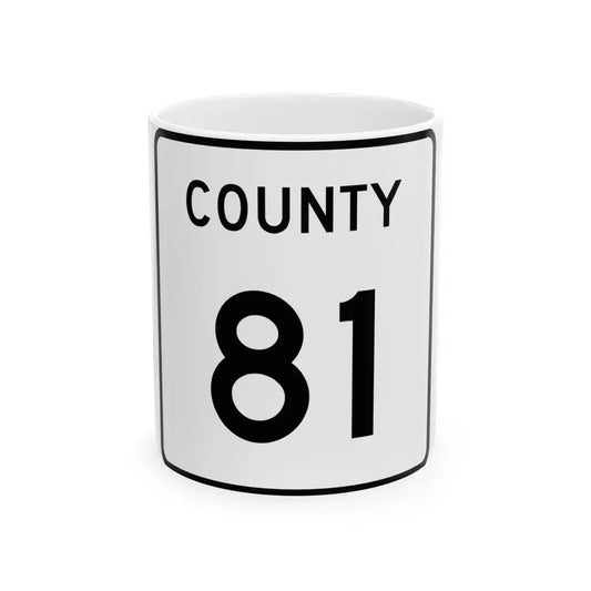 County 81 square (Minnesota) (Road Sign) White Coffee Mug 11oz - Go Mug Yourself
