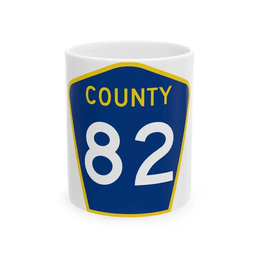 County 82 MN (Minnesota) (Road Sign) White Coffee Mug 11oz - Go Mug Yourself
