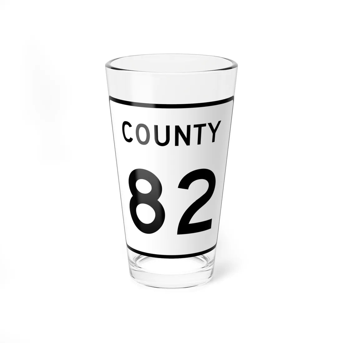 County 82 square (Minnesota) (Road Sign) Pint Glass 16oz 16oz - Go Mug Yourself