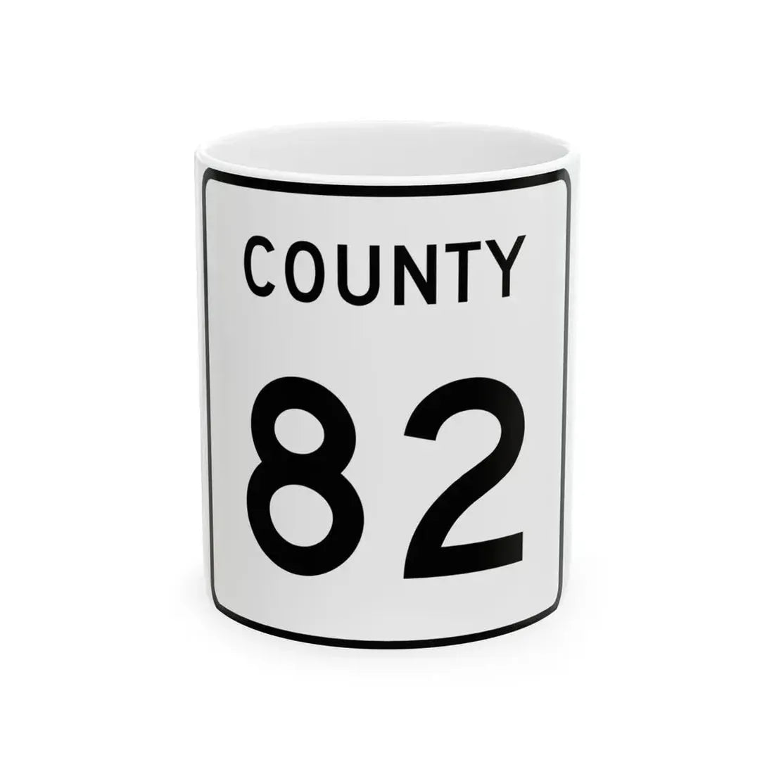 County 82 square (Minnesota) (Road Sign) White Coffee Mug 11oz - Go Mug Yourself