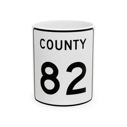 County 82 square (Minnesota) (Road Sign) White Coffee Mug 11oz - Go Mug Yourself