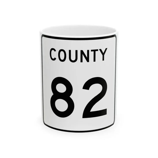 County 82 square (Minnesota) (Road Sign) White Coffee Mug 11oz - Go Mug Yourself