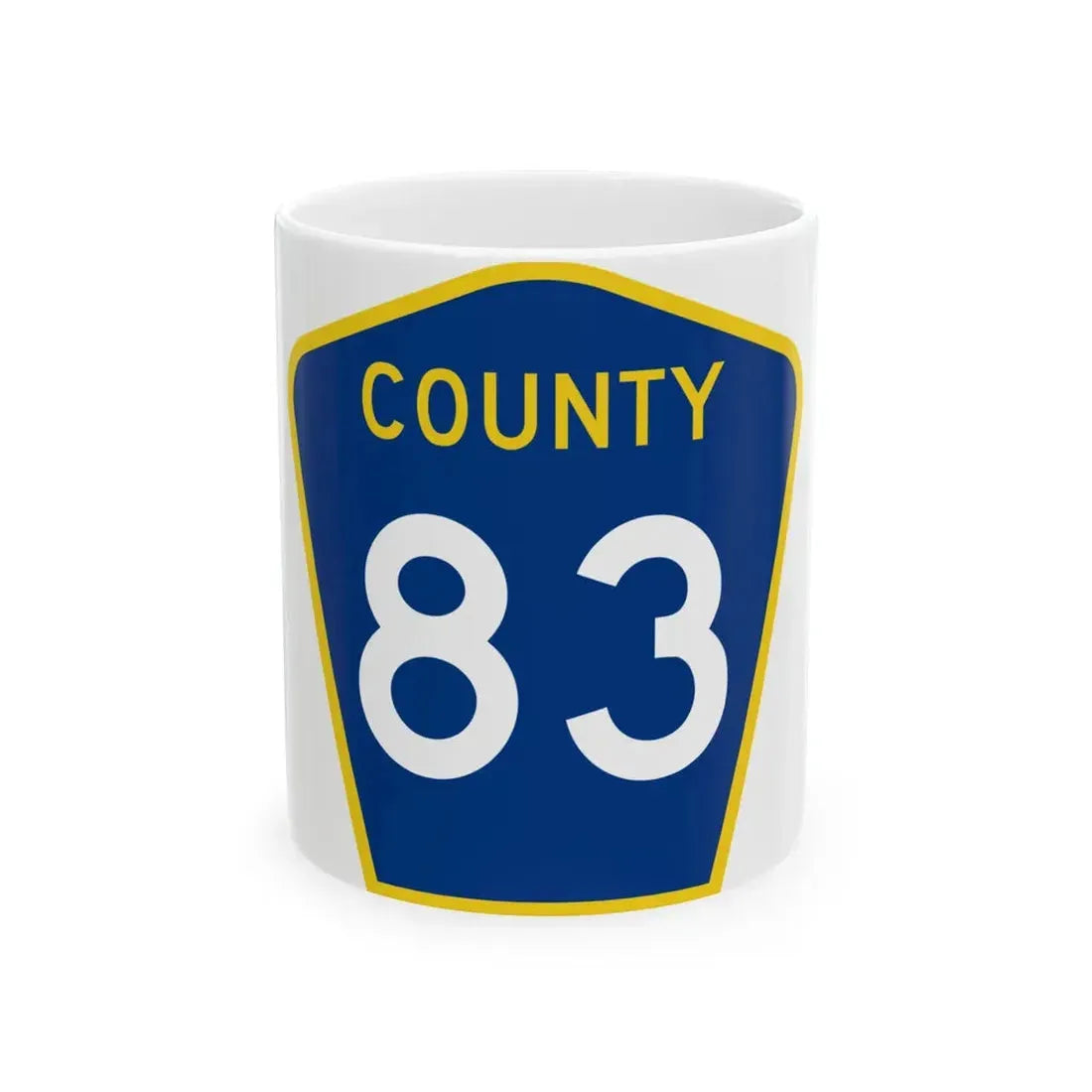 County 83 MN (Minnesota) (Road Sign) White Coffee Mug 11oz - Go Mug Yourself