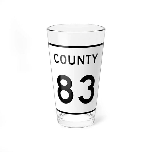 County 83 square (Minnesota) (Road Sign) Pint Glass 16oz 16oz - Go Mug Yourself