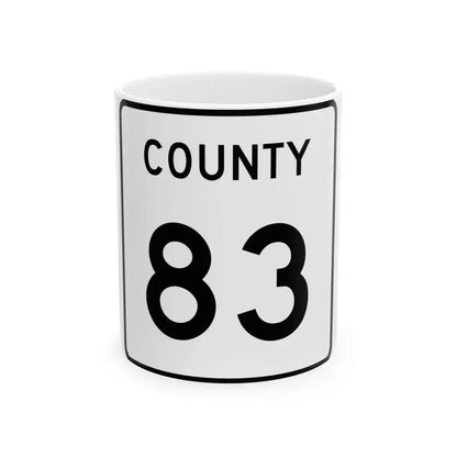 County 83 square (Minnesota) (Road Sign) White Coffee Mug 11oz - Go Mug Yourself