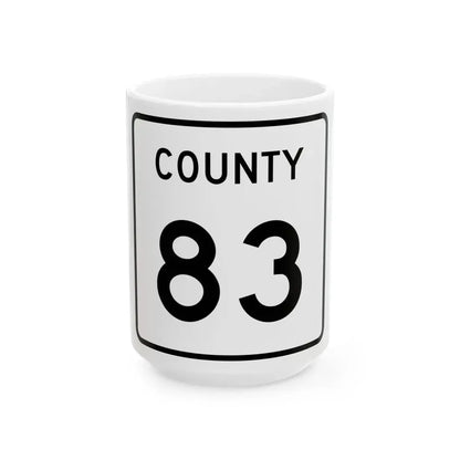 County 83 square (Minnesota) (Road Sign) White Coffee Mug 15oz - Go Mug Yourself