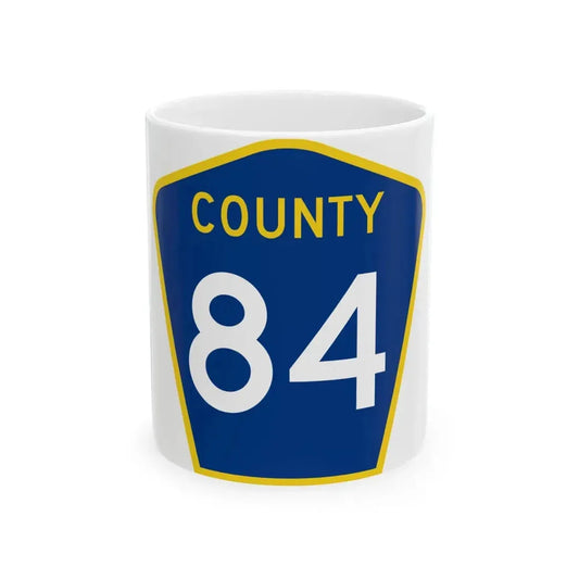 County 84 MN (Minnesota) (Road Sign) White Coffee Mug 11oz - Go Mug Yourself