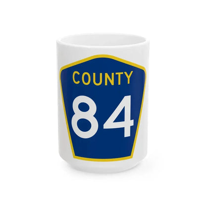 County 84 MN (Minnesota) (Road Sign) White Coffee Mug 15oz - Go Mug Yourself