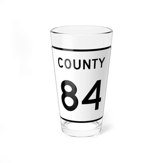 County 84 square (Minnesota) (Road Sign) Pint Glass 16oz 16oz - Go Mug Yourself