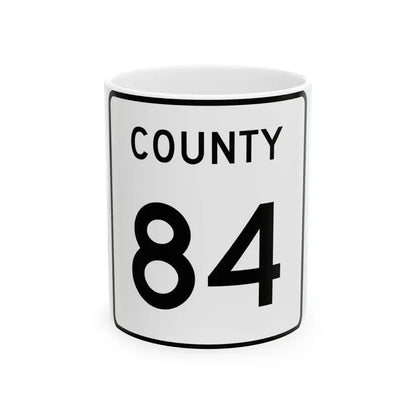 County 84 square (Minnesota) (Road Sign) White Coffee Mug 11oz - Go Mug Yourself