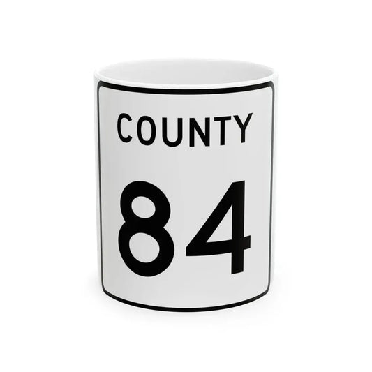 County 84 square (Minnesota) (Road Sign) White Coffee Mug 11oz - Go Mug Yourself