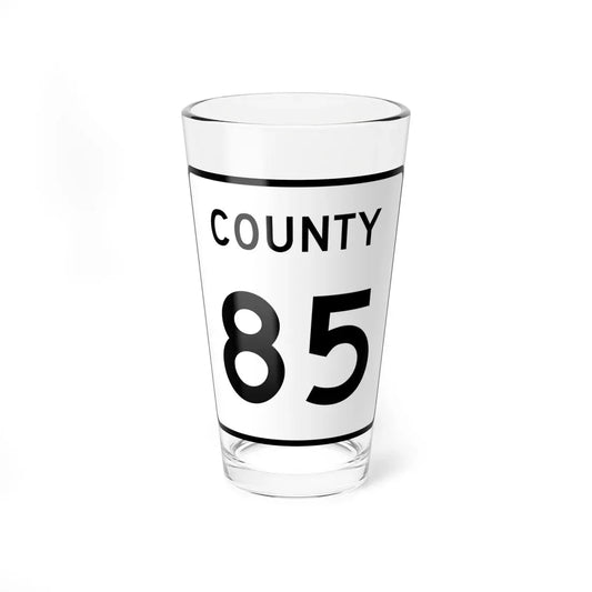 County 85 square (Minnesota) (Road Sign) Pint Glass 16oz 16oz - Go Mug Yourself