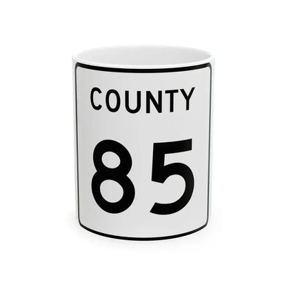 County 85 square (Minnesota) (Road Sign) White Coffee Mug 11oz - Go Mug Yourself