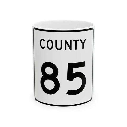 County 85 square (Minnesota) (Road Sign) White Coffee Mug 11oz - Go Mug Yourself