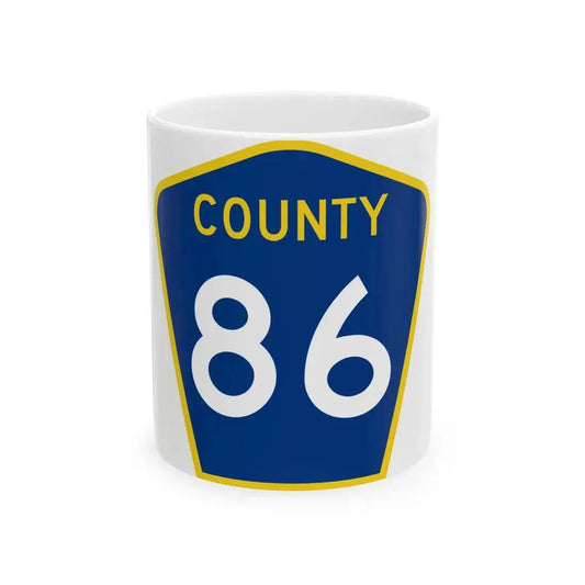 County 86 MN (Minnesota) (Road Sign) White Coffee Mug 11oz - Go Mug Yourself
