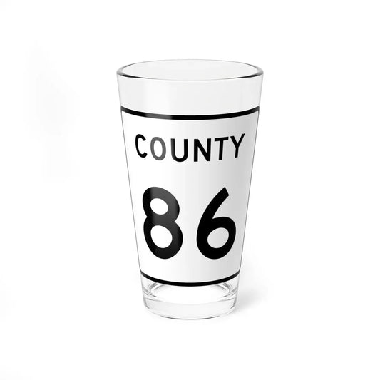 County 86 square (Minnesota) (Road Sign) Pint Glass 16oz 16oz - Go Mug Yourself