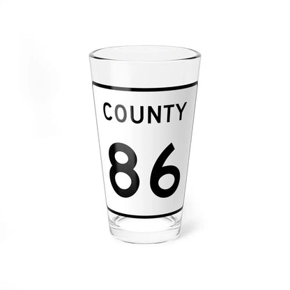 County 86 square (Minnesota) (Road Sign) Pint Glass 16oz - Go Mug Yourself
