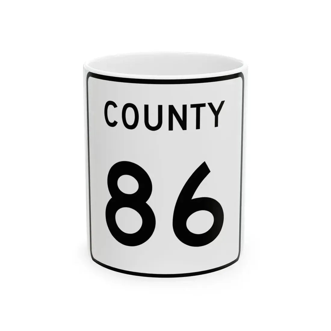 County 86 square (Minnesota) (Road Sign) White Coffee Mug 11oz - Go Mug Yourself