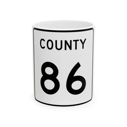 County 86 square (Minnesota) (Road Sign) White Coffee Mug 11oz - Go Mug Yourself