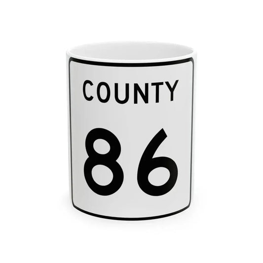 County 86 square (Minnesota) (Road Sign) White Coffee Mug 11oz - Go Mug Yourself