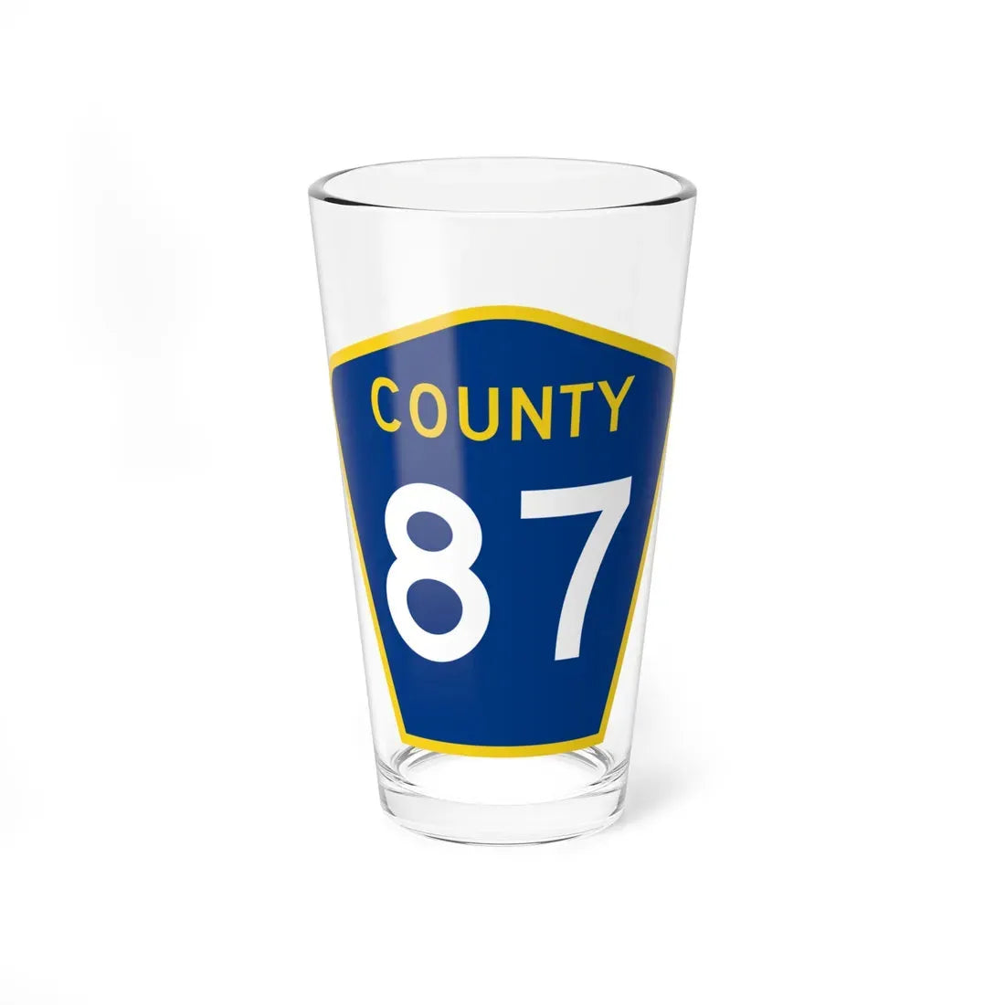 County 87 MN (Minnesota) (Road Sign) Pint Glass 16oz 16oz - Go Mug Yourself