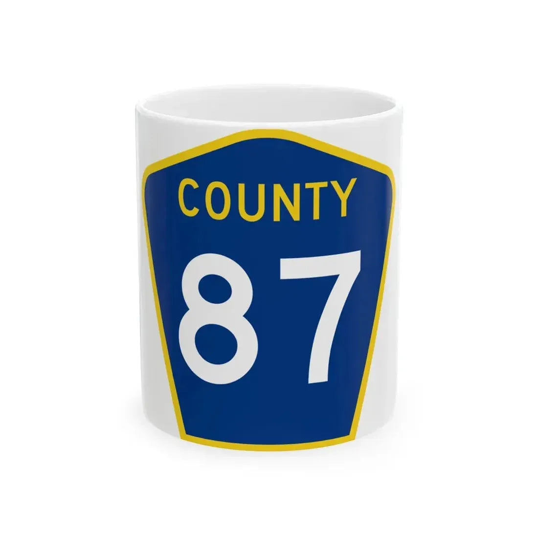County 87 MN (Minnesota) (Road Sign) White Coffee Mug 11oz - Go Mug Yourself