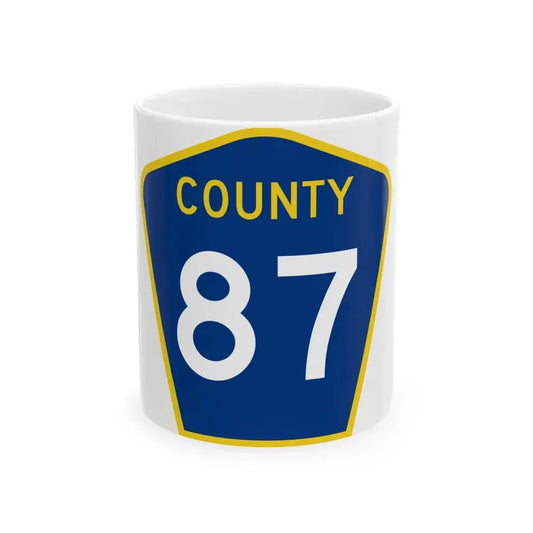 County 87 MN (Minnesota) (Road Sign) White Coffee Mug 11oz - Go Mug Yourself